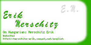 erik merschitz business card